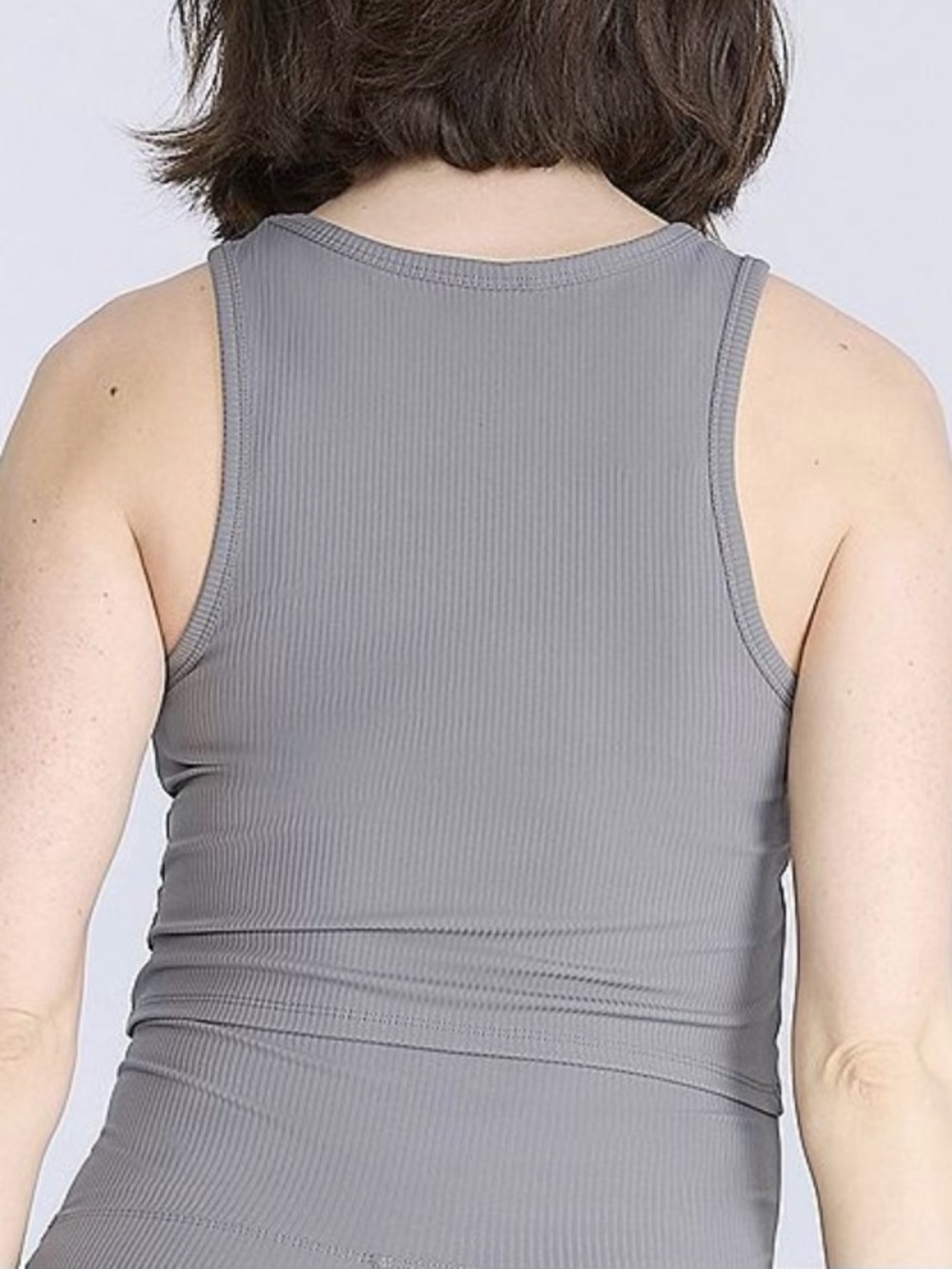 Maternity Cropped Racerback Tank Top - Picture 2 of 4